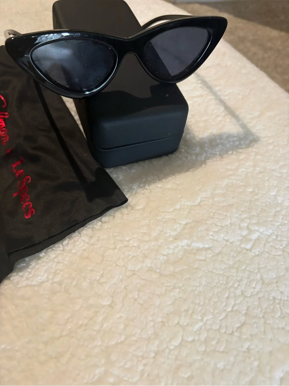 Authentic Skinny Le Specs x Adam Selman Black Cat Eye Sunglasses